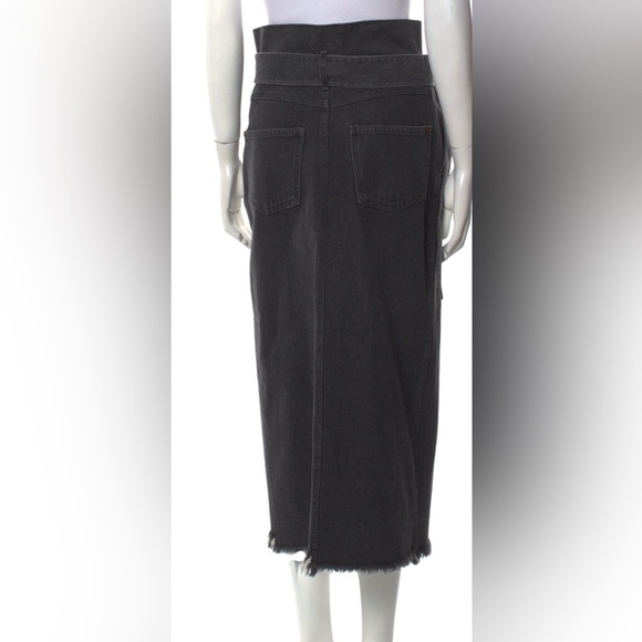 Nanushka Denim Jean Midi Skirt with Belt - Picture 2 of 5